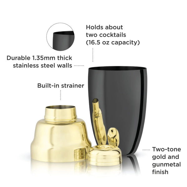 VISKI TWO-TONED HEAVYWEIGHT COCKTAIL SHAKER