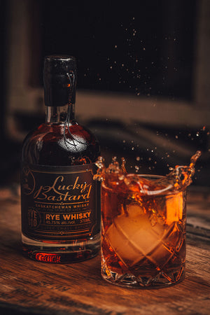 Bottle of Canadian Rye Whisky Brand bourbon distillery