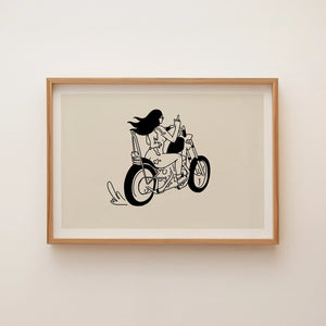 BIKER CHICK WALL ART- SMALL
