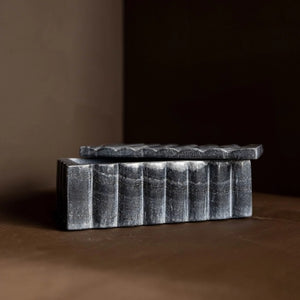 FLUTED MARBLE BOX- BLACK