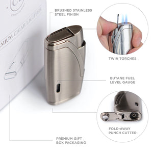 CASE ELEGANCE KLARO DOUBLE TORCH LIGHTER