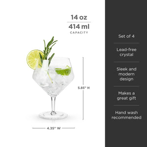 GIN & TONIC GLASSES SET OF 4