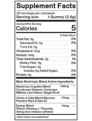 MOJO BRAIN BOOSTING GUMMIES STRAWBERRY TANGERINE