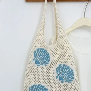 SEASHELL CROCHET TOTE BAG