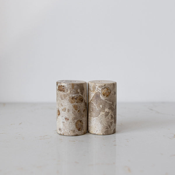 CHOCOLATE MARBLE SALT & PEPPER SHAKERS